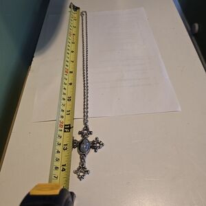 Vintage Silver Cross Pendant Necklace